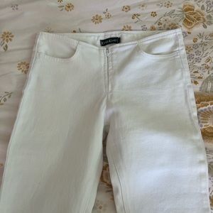 bebe low rise white flare pants